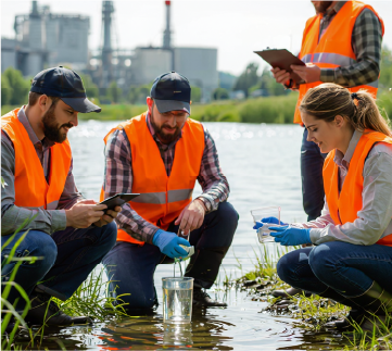 A group of researchers conducts an environmental assessment