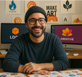 A smiling person with a hat on