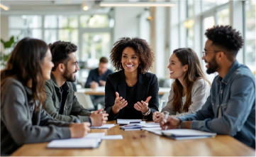 A meeting around a table