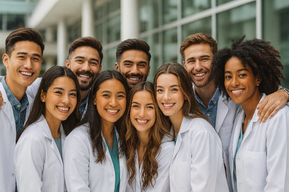 A group of smiling doctors