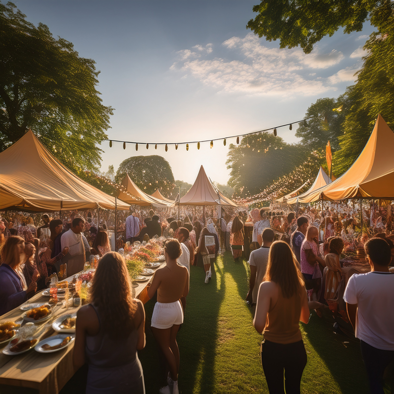 community celebrating a festival lunch